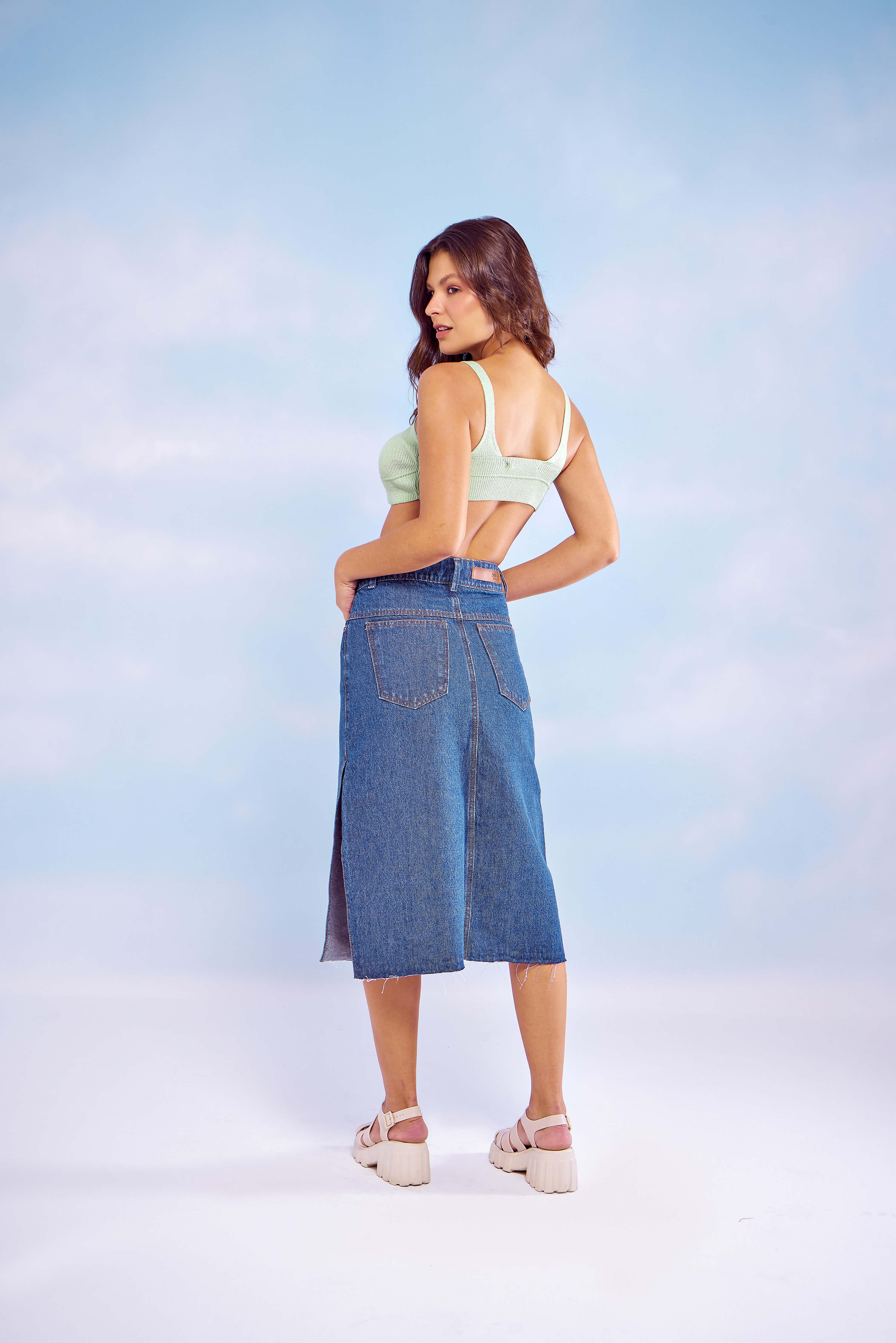 Delilah Midi Denim Skirt - New Collection Desire Denim 