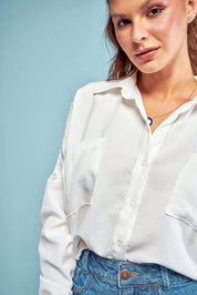 White Beloved Button Up